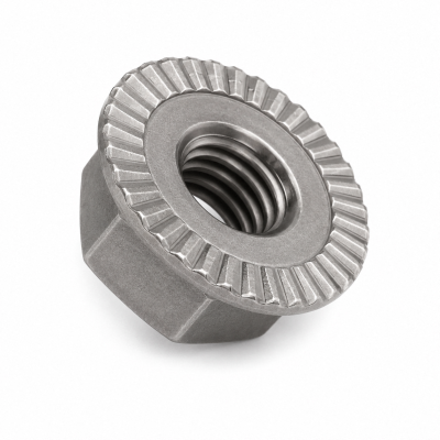 93776A381 18-8 Stainless Steel Serrated Flange Locknuts