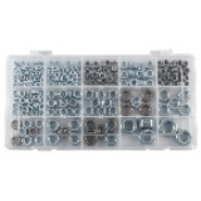 90625A500 Assortments of Locknuts withExternal-Tooth Lock Washer
