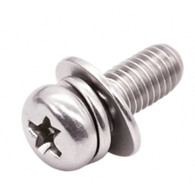 95345A578 Stainless Steel Pan Head Screws with External-Tooth Lock Washer